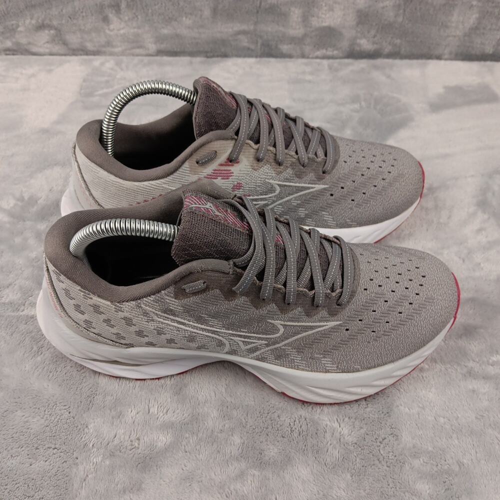 Womens Mizuno Wave Inspire 19 Running Shoes Size 8.5 Gray Mesh Sneakers Used - Picture 5 of 13